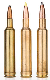 Essentially, the .270 field of chamberings is comprised of (l. to r.), the .270 Win., the .270 WSM and the .270 Wby. Mag. The latter cartridge still remains the fastest.