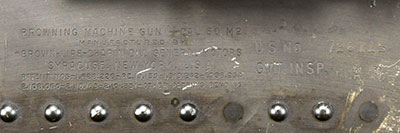 Markings on AN/M2 .50-cal. machine gun