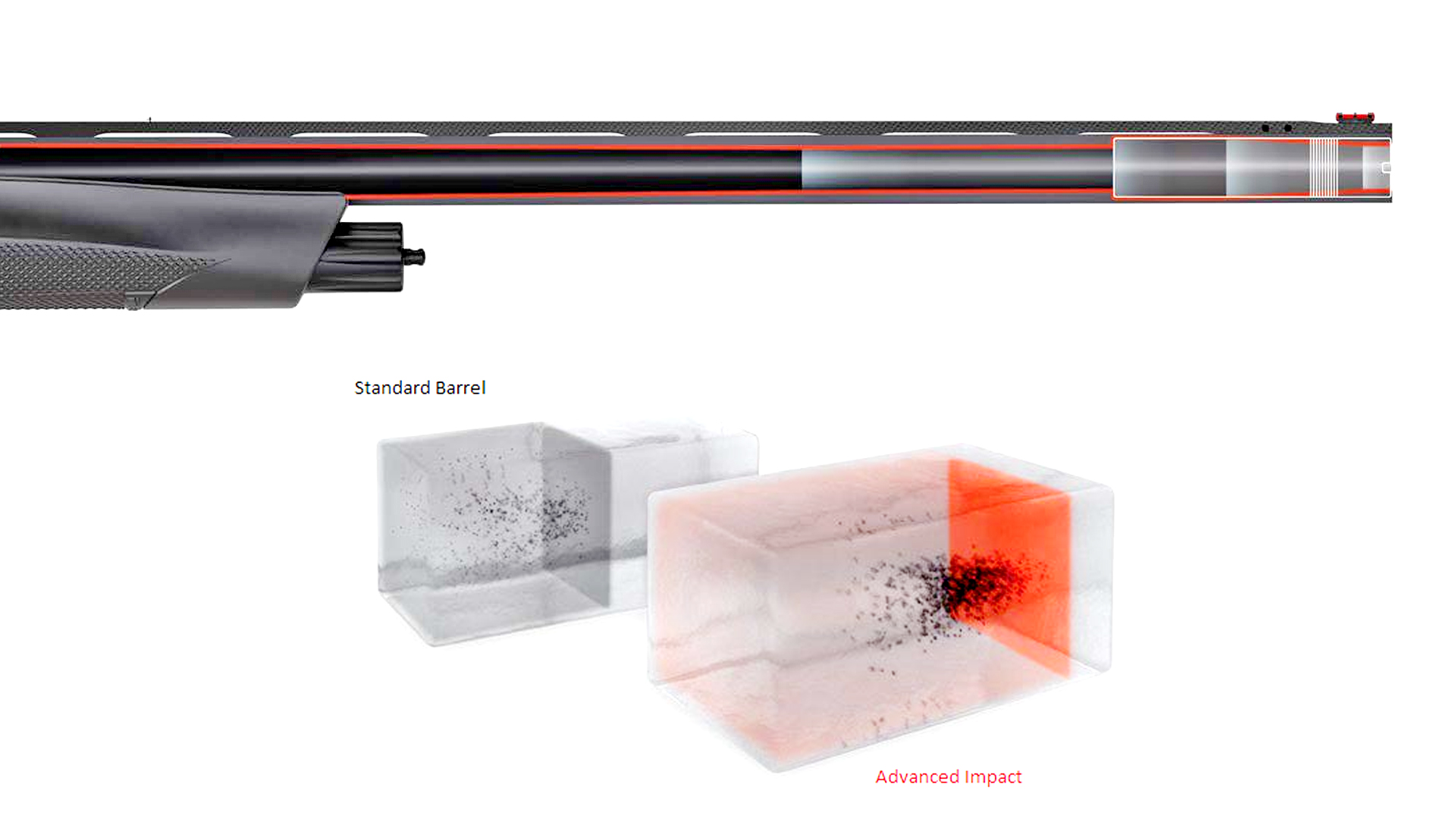 Graphic rendering of Benelli's Advanced Impact technology.