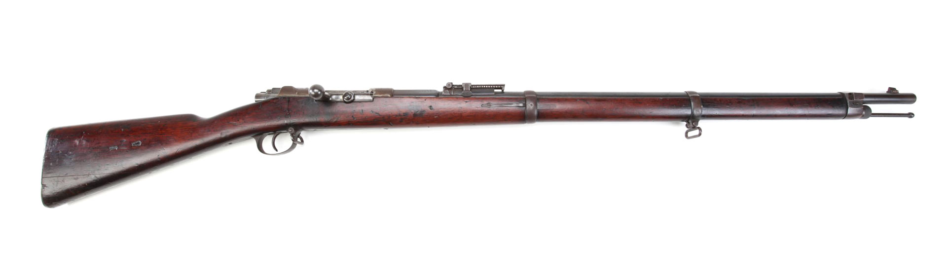 Mauser Model 1871/84 bolt-action rifle with wood stock right-side view