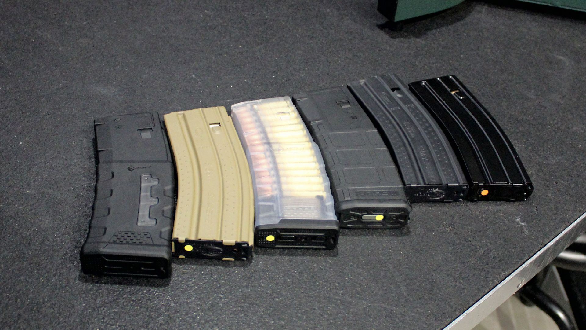 AR-15 detachable box magazines comparison side-by-side view on table