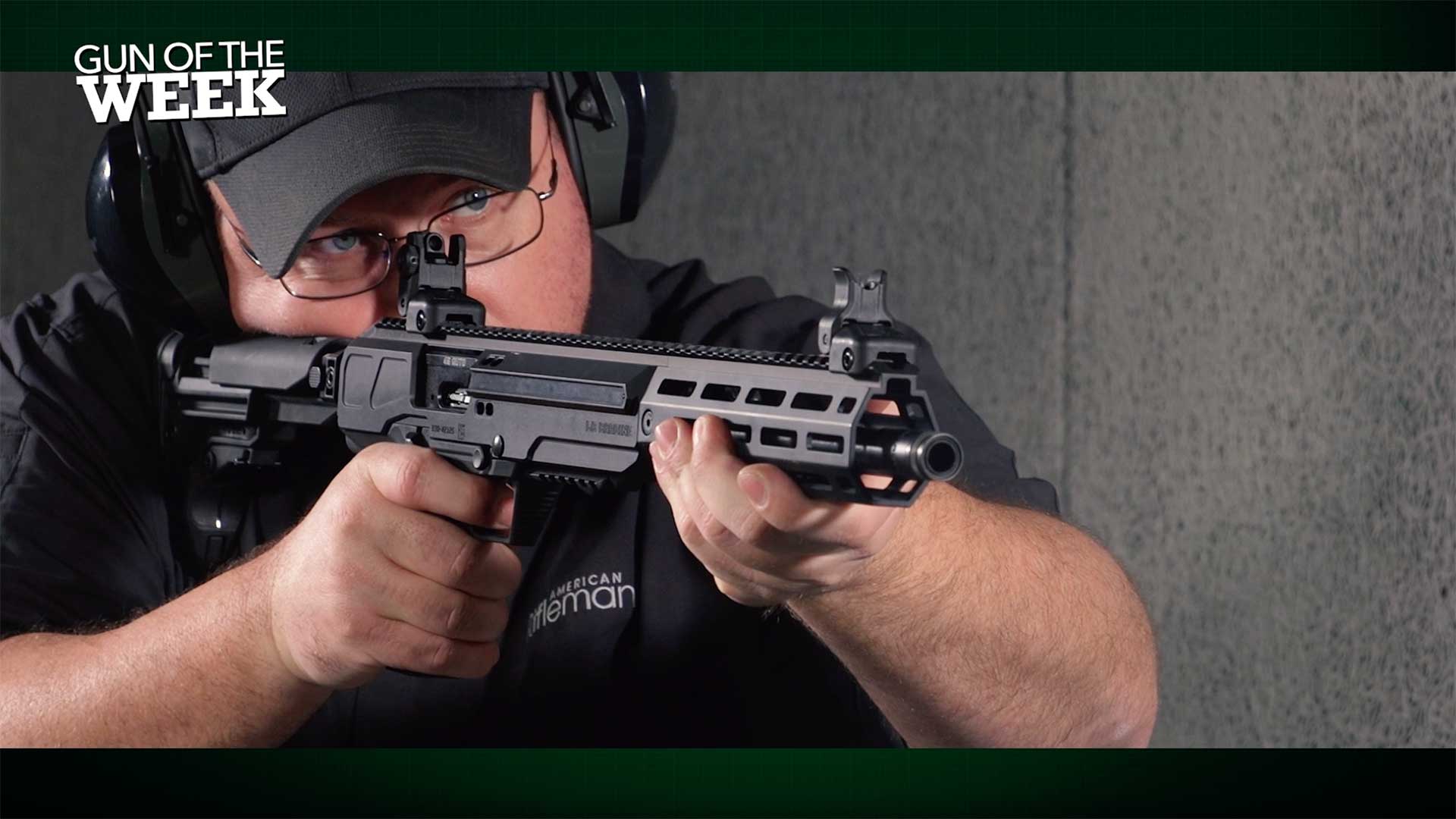 Man shooting the Ruger LC Carbine in .45 ACP.