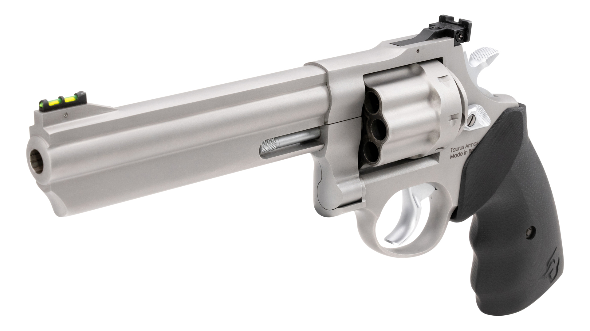 Left side, angled shot of the Taurus 608 Competition revolver.