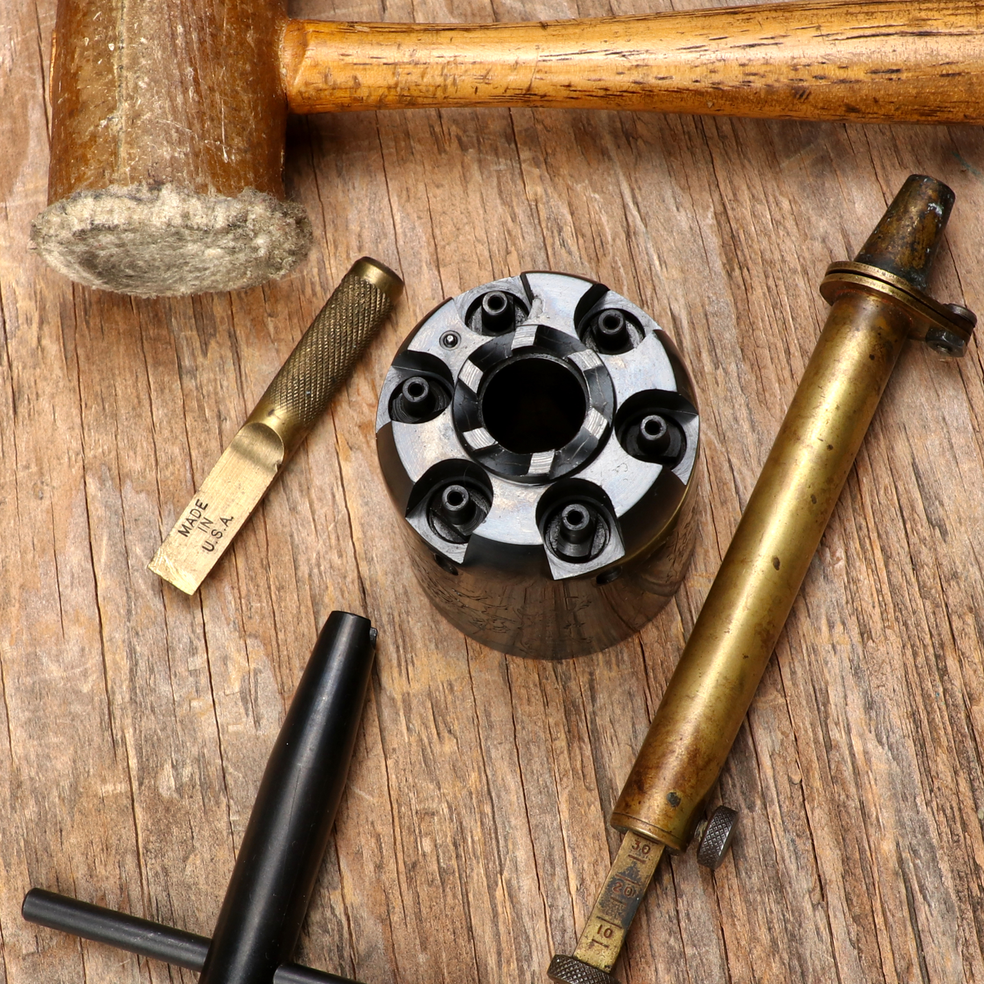 Cimarron Dragoon cylinder and tools on table