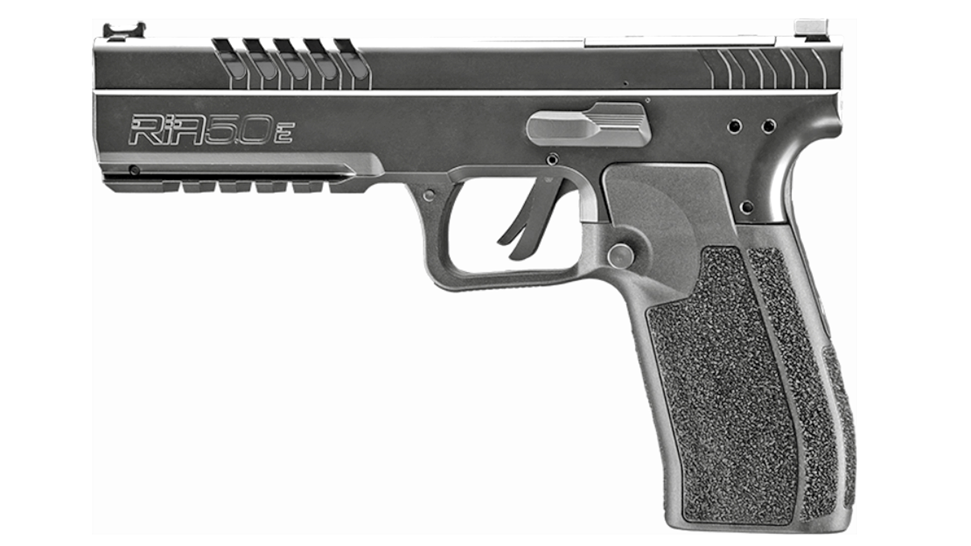 Left-side profile shot of the Rock Island Armory 5.0E pistol.