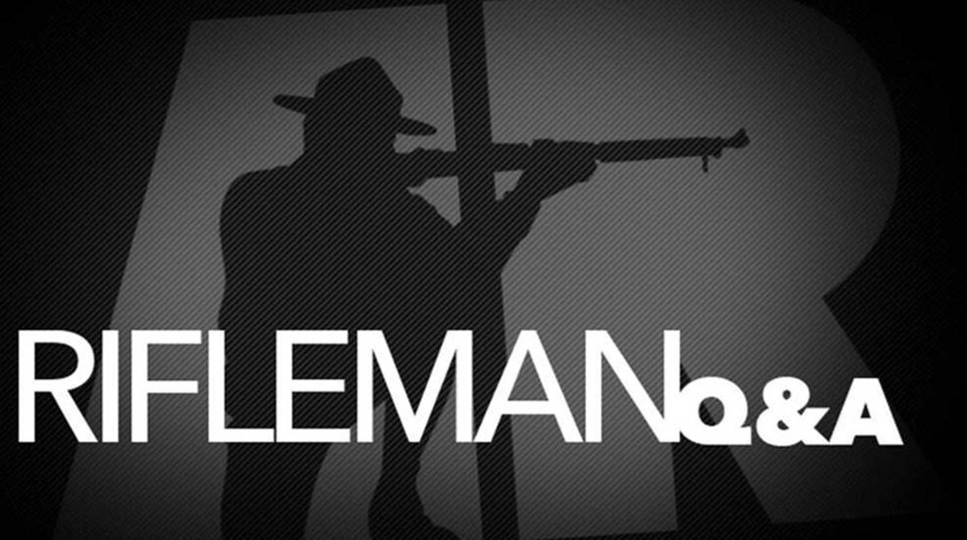 Rifleman Q&A text black gray AR logo rifleman gun soldier shooting