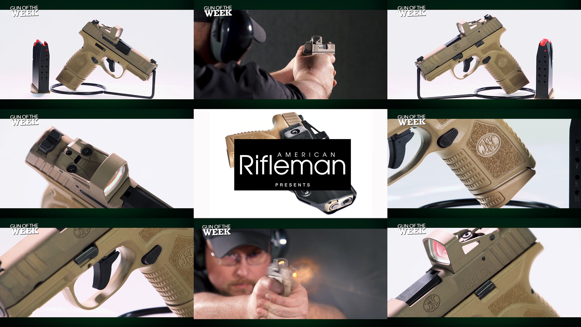 American Rifleamn GOTW GUN OF THE WEEK FN Reflex MRD nine images arrangement tiles mosaic detail closeup man shooting