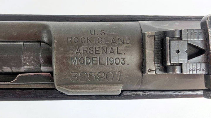 Close up of the receiver’s serial number.