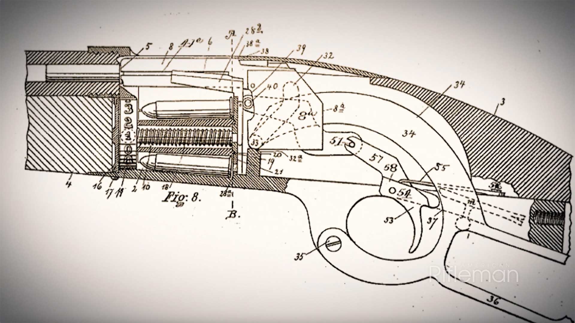 Internal schematic of the Savage Model 99 receiver.