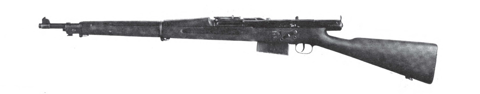 Left-side view of 1903 Springfield bolt-action rifle converted to semi-automatic with detachable box magazine