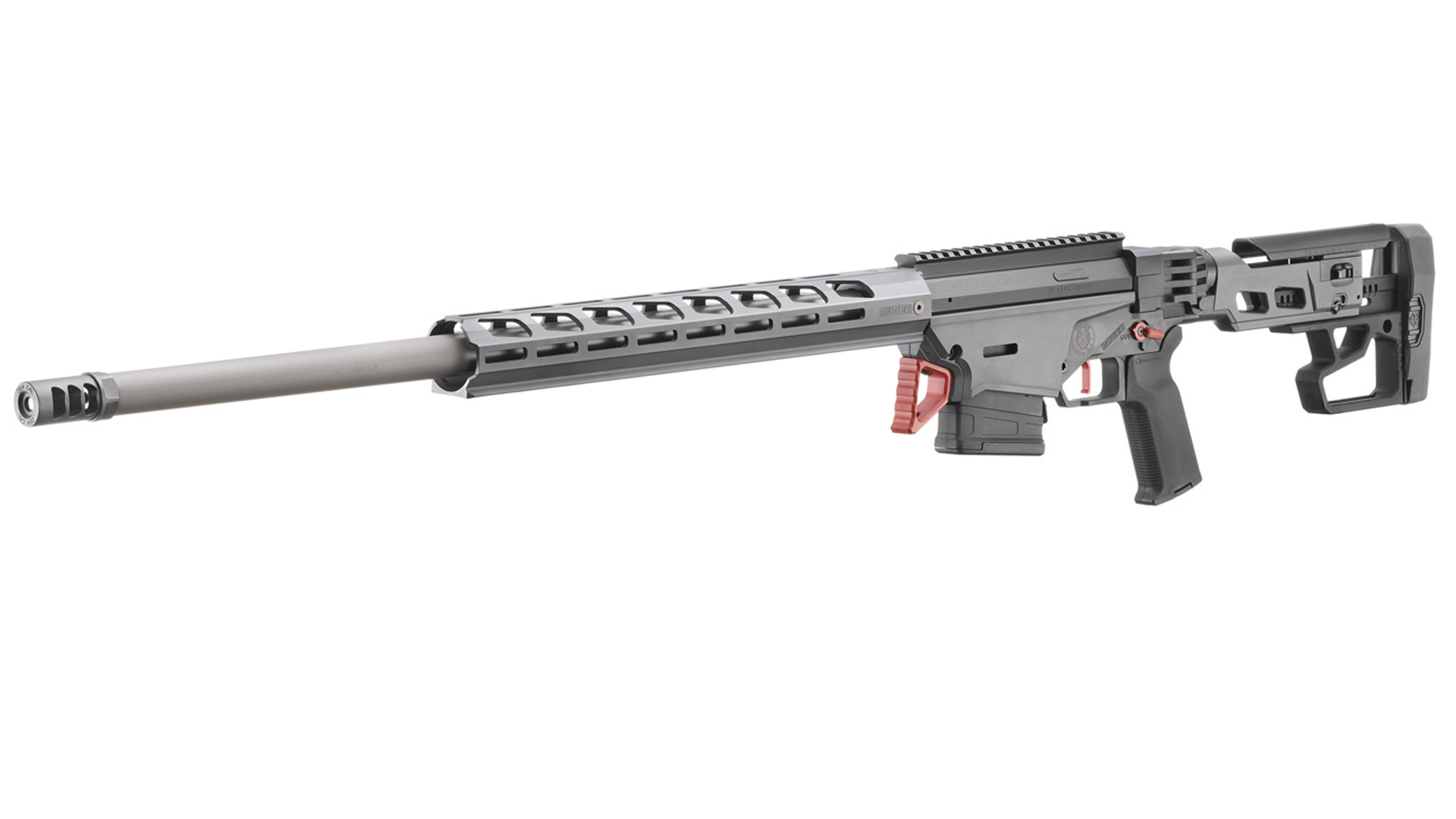 Left side view of the Custom Shop variant of the Ruger Precision Rifle.