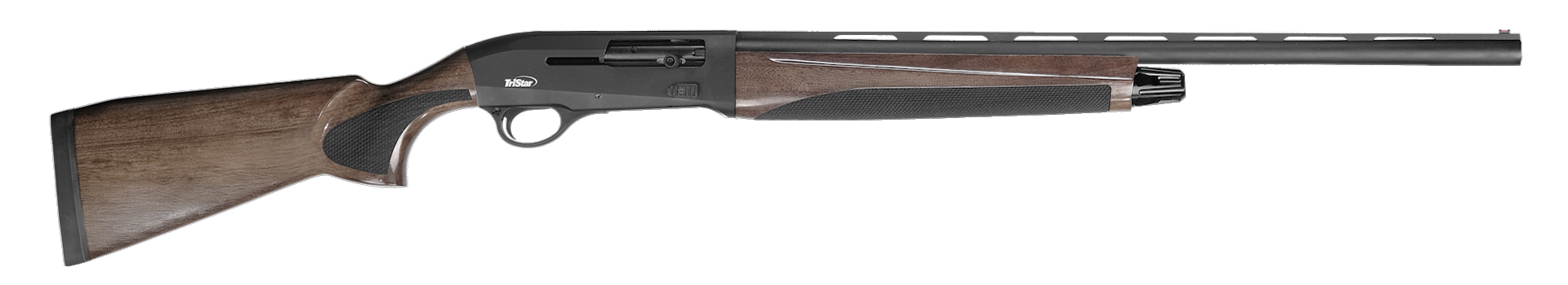 New For 2025: TriStar Raptor II semi-automatic shotgun right-side view wood stock