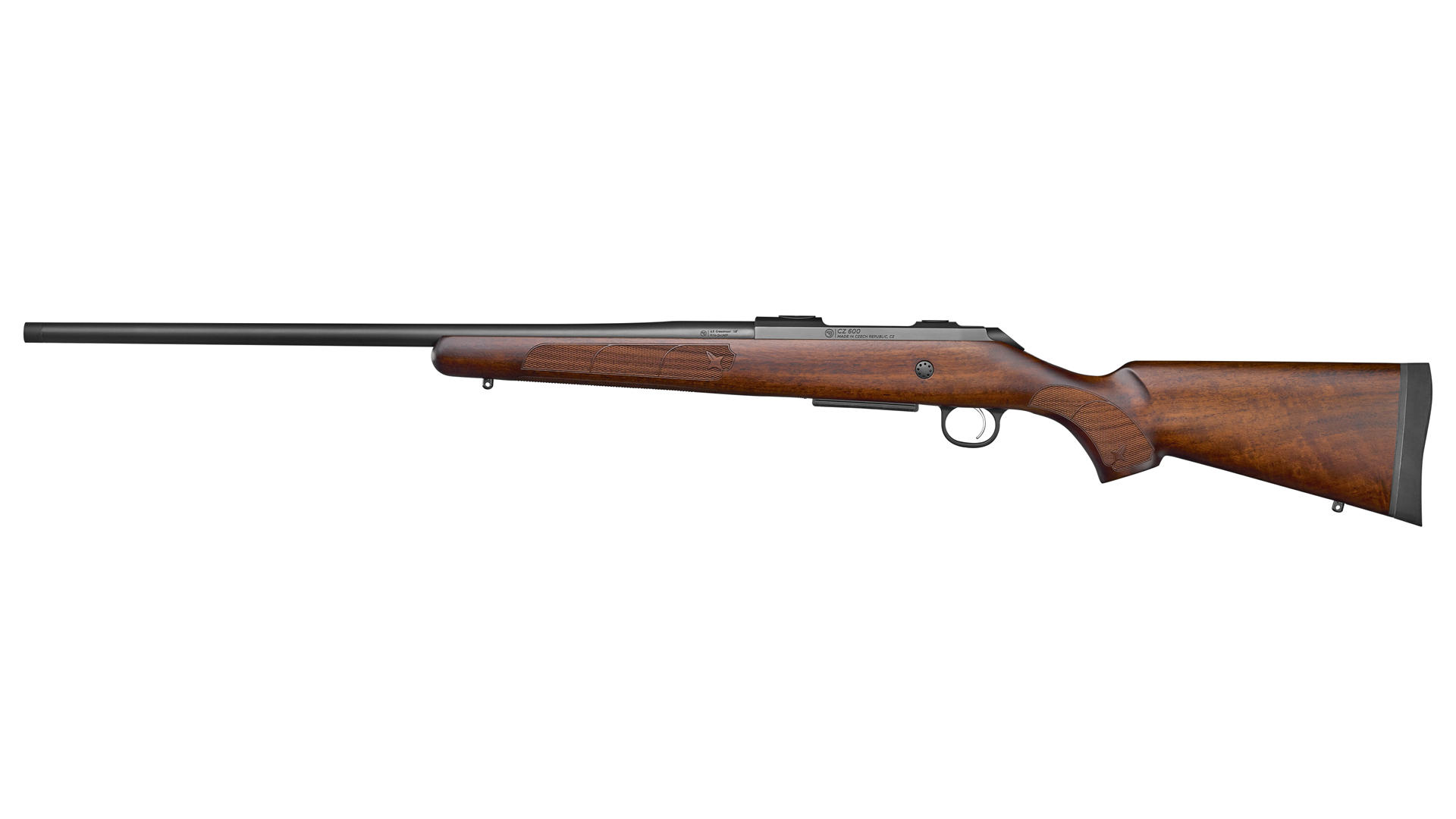 Left side of the CZ 600 American bolt-action rifle.