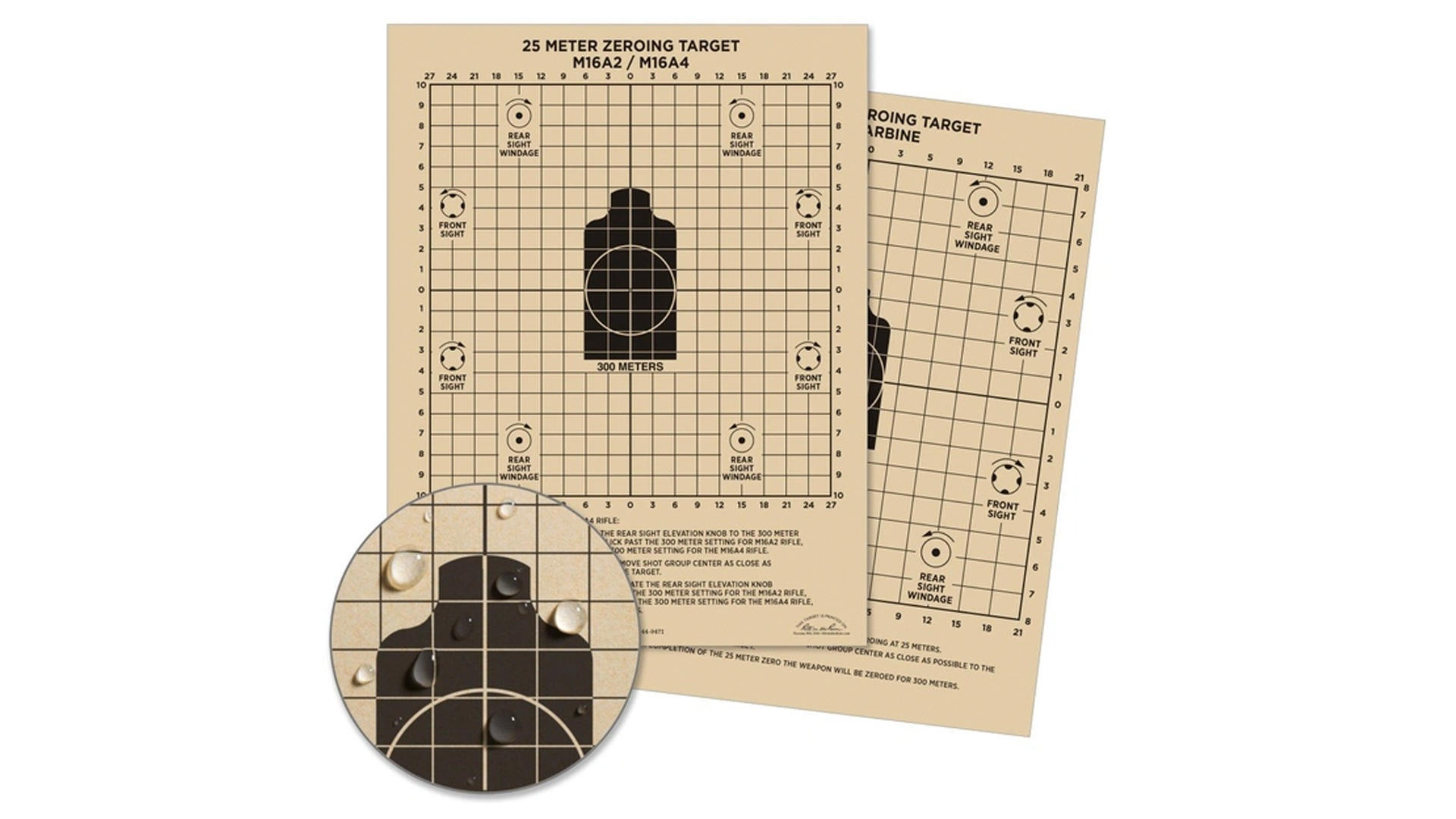 Rite In The Rain 25 Meter M16A2/M4 Zeroing Targets