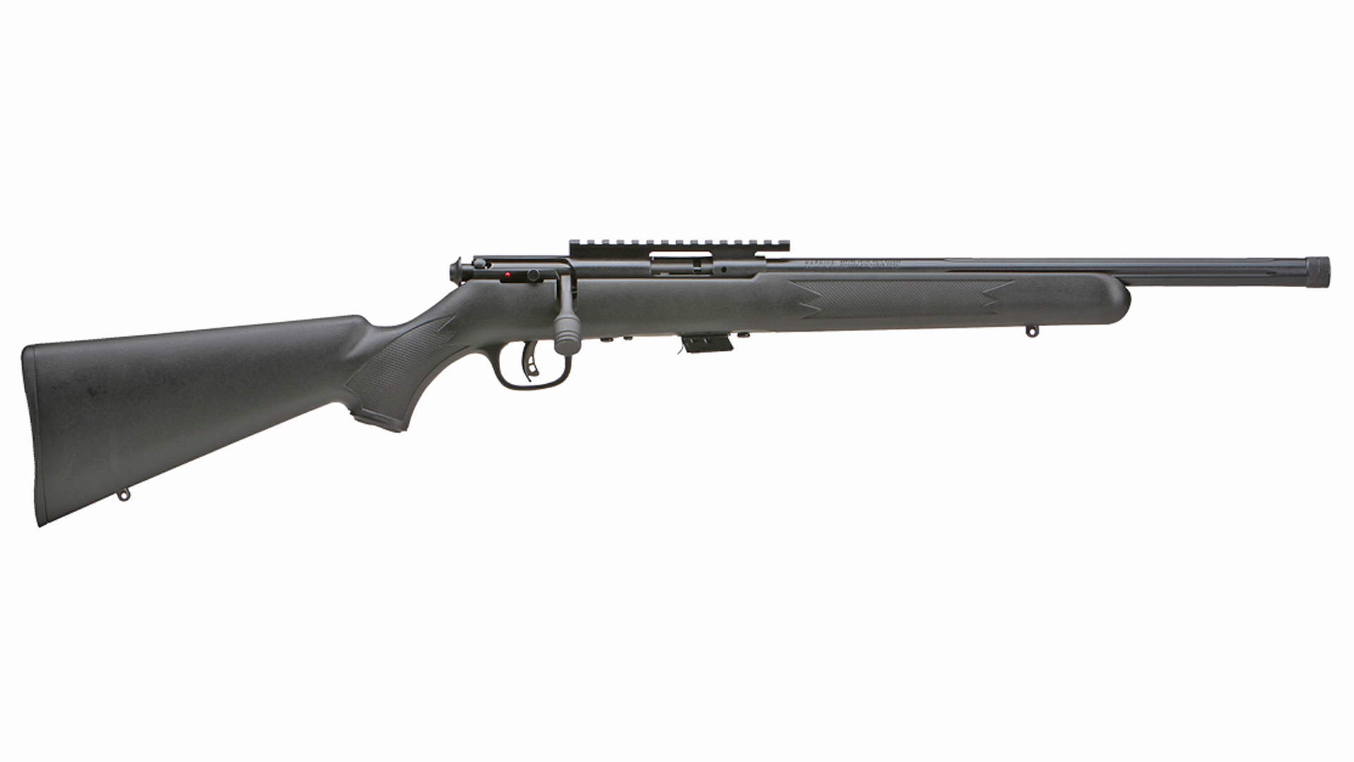 Right side of the Savage Arms Mark II FV-SR rimfire rifle in .21 Sharp.