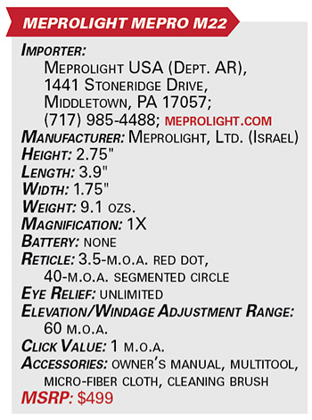 Meprolight Mepro M22 Red-Dot Optic specs