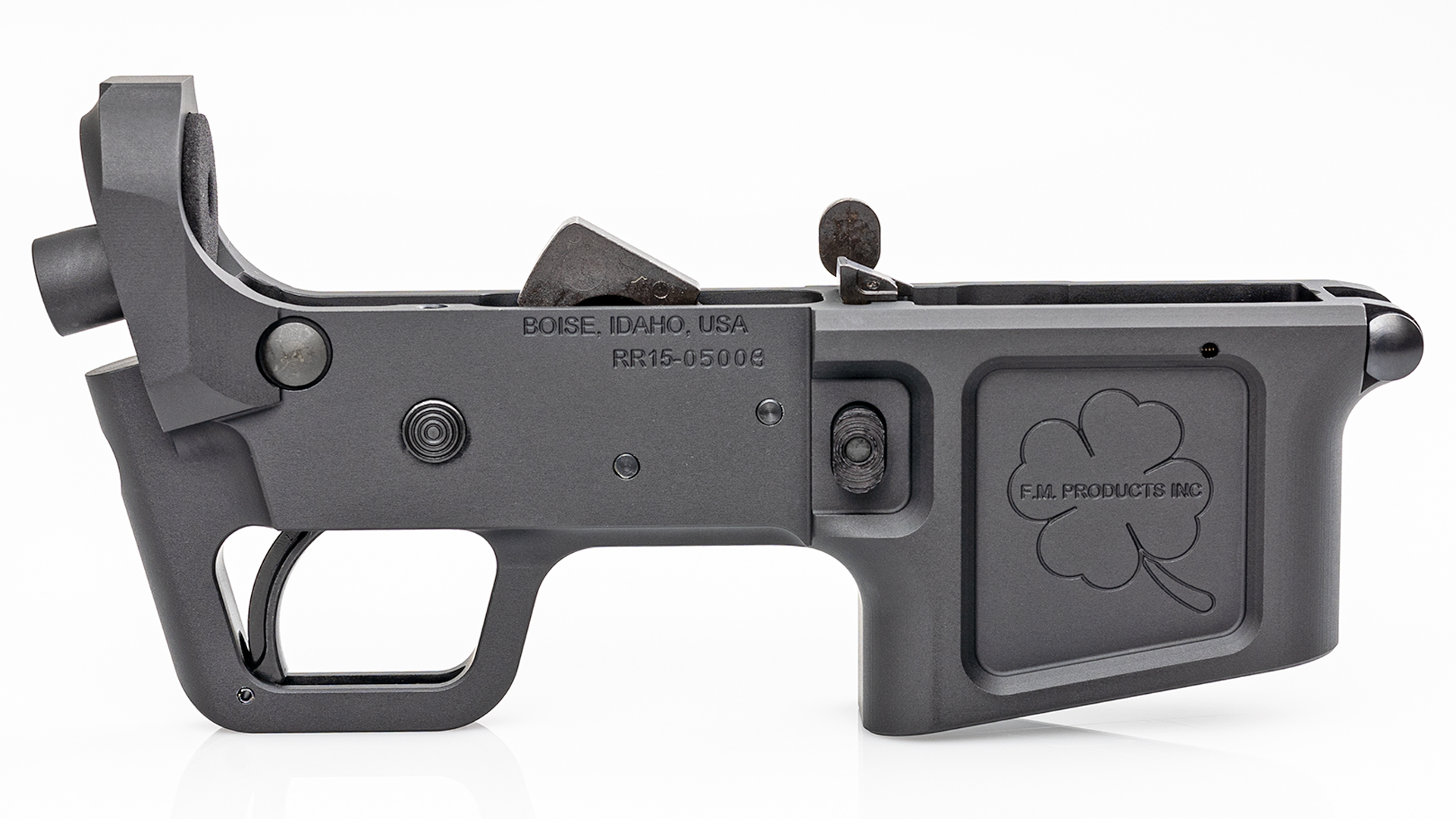 Right side of the FM Products Ranch Rifle lower receiver.