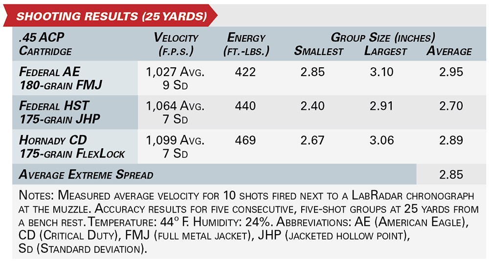 Taurus TH45 shooting results