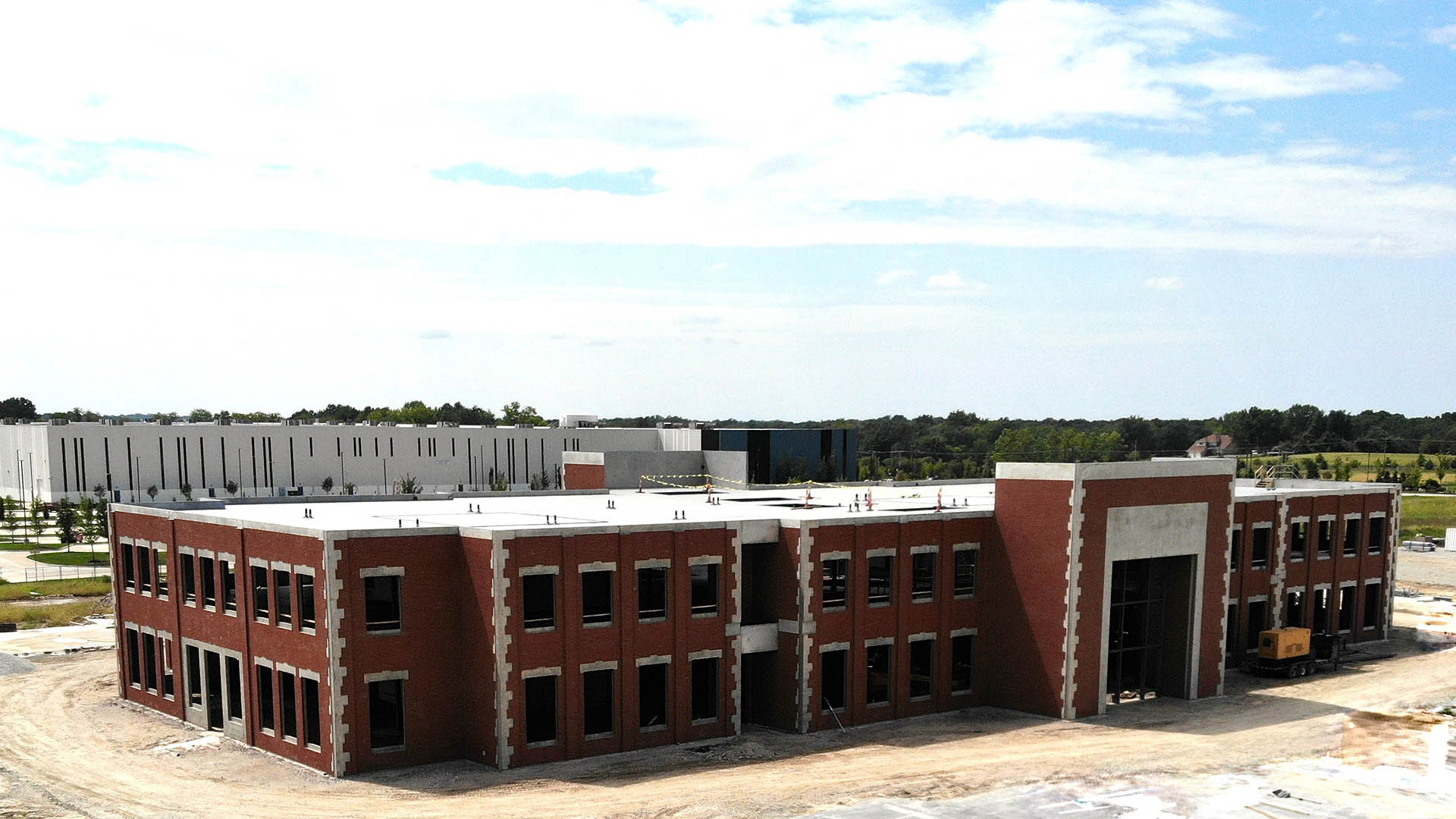 MidwayUSA administration building construction site new brick structure