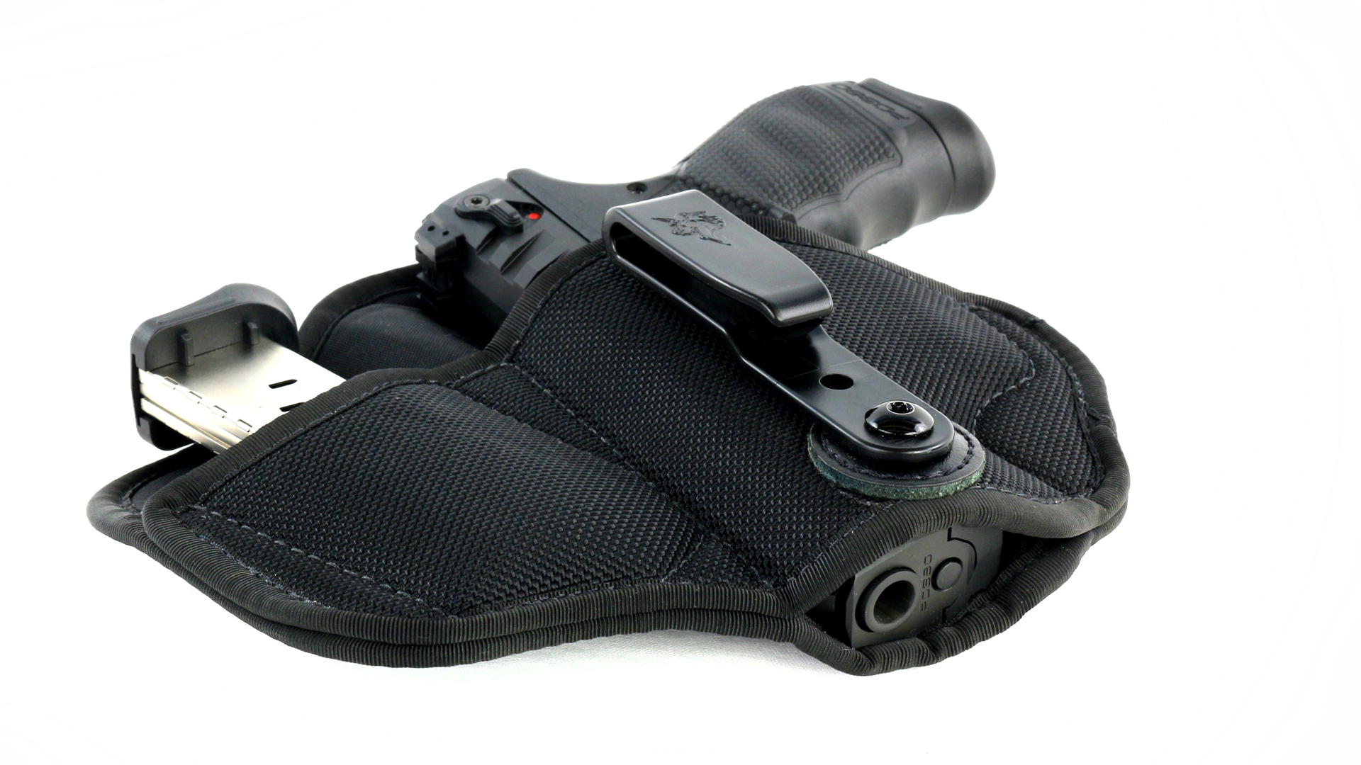 Walther PD380 in clip holster with magazine