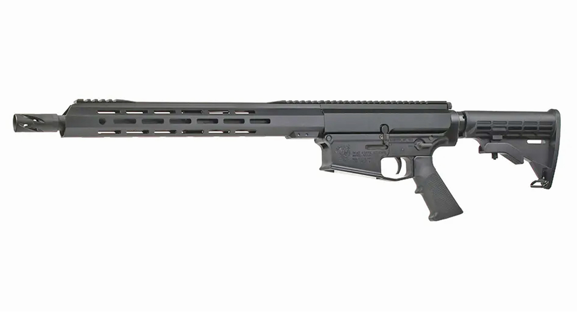 Left side of the Bear Creek Arsenal 8.6 Blackout rifle.