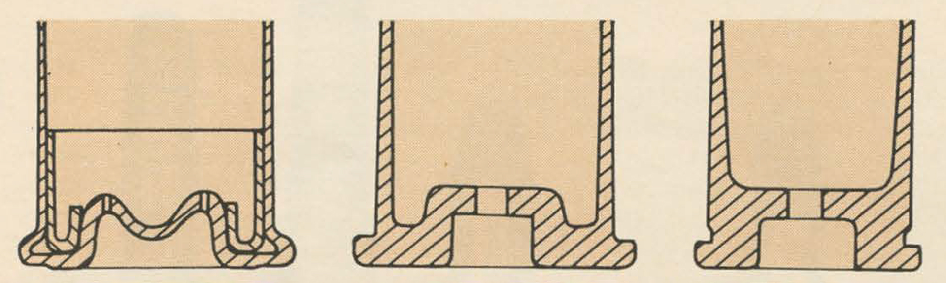 Cutaway drawing of cartridge case illustrating primer pocket construction