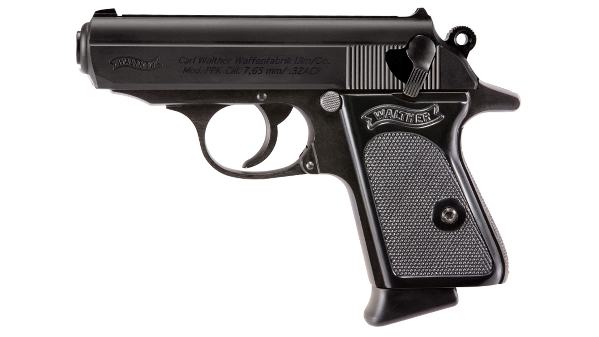 Left side black walther ppk .32 acp pistol