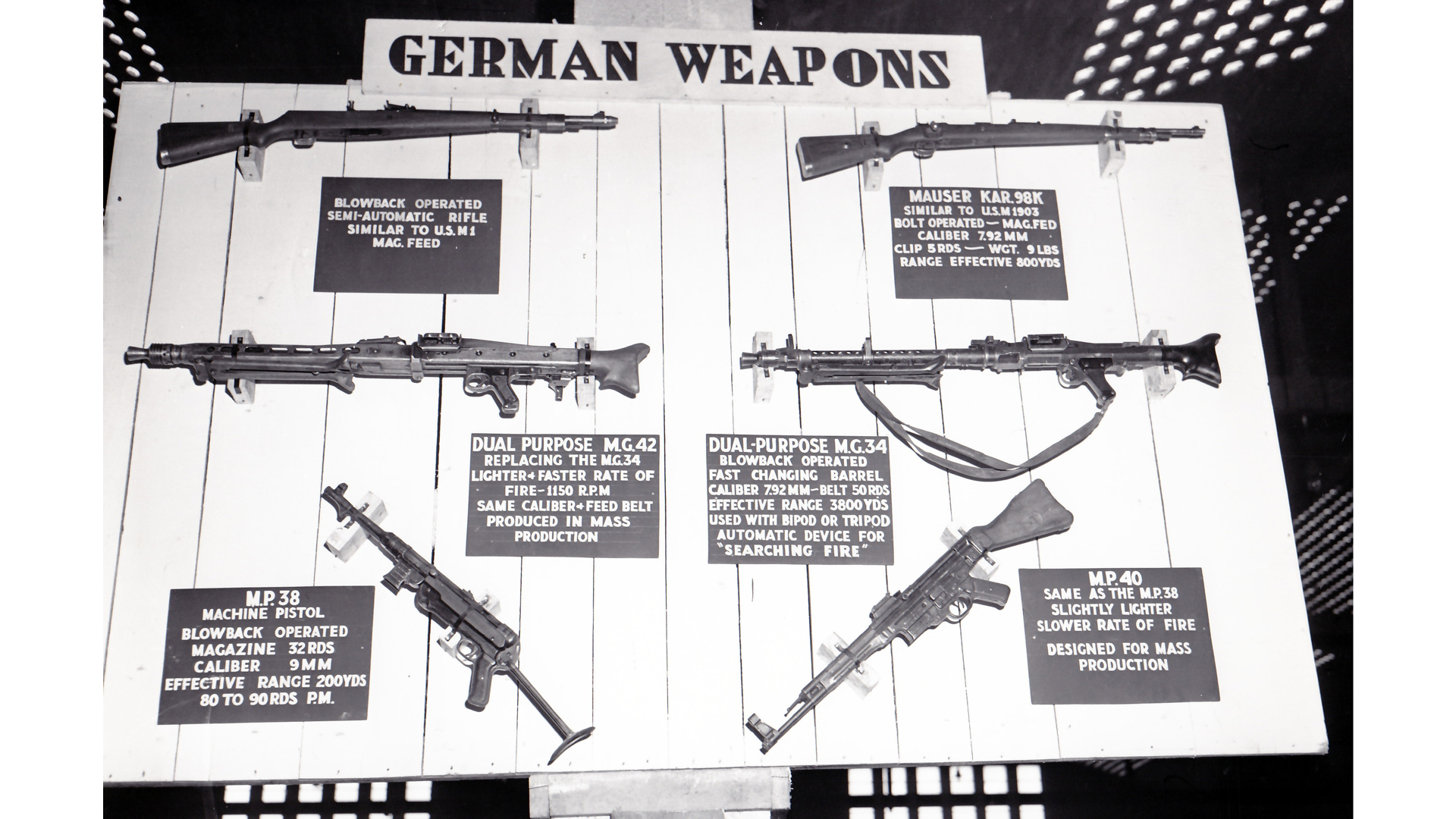 Full display of German Weapons in France, early 1945.