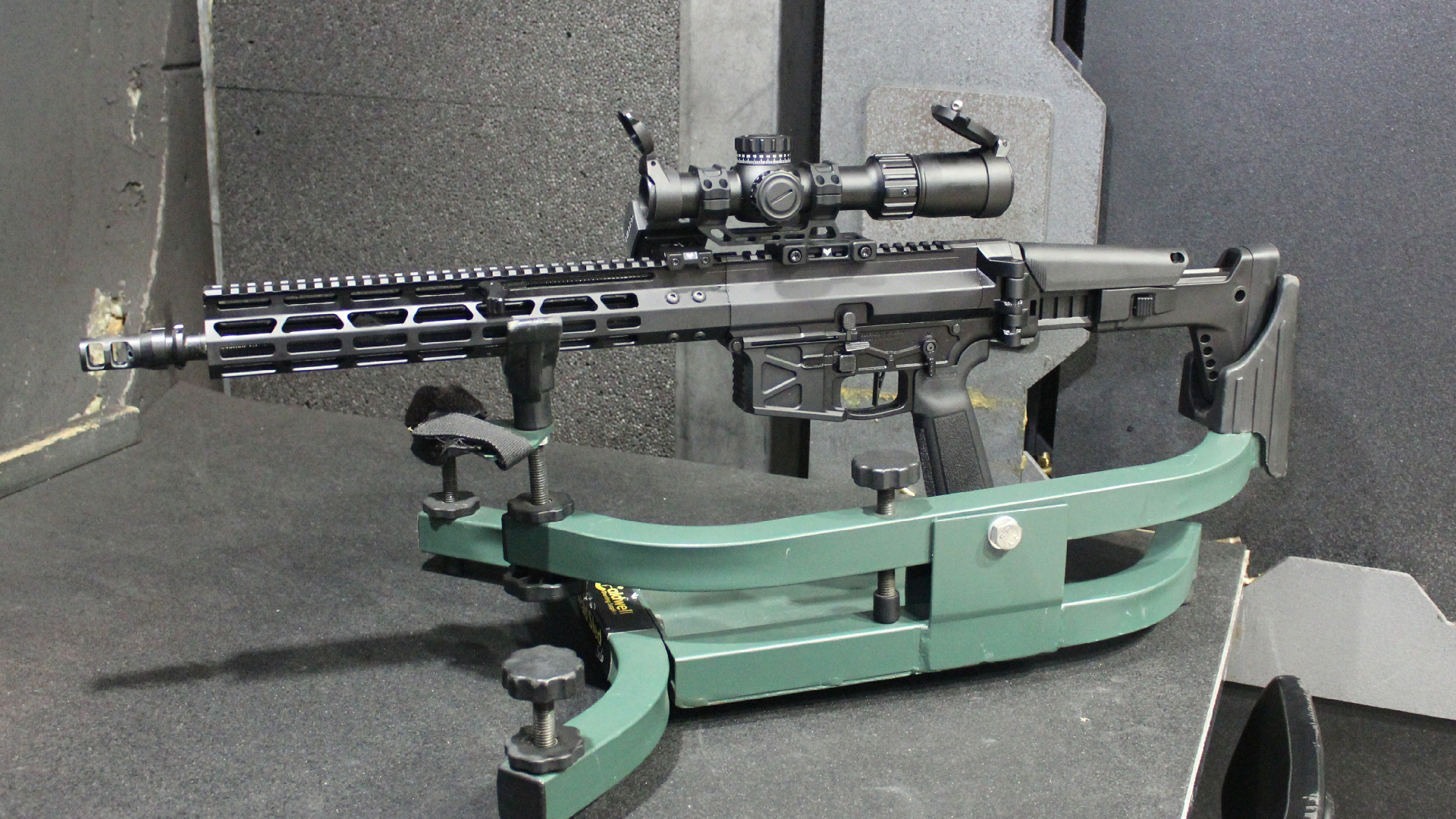 Review: Global Ordnance Monolith Bufferless left-side view in rest at shooting range