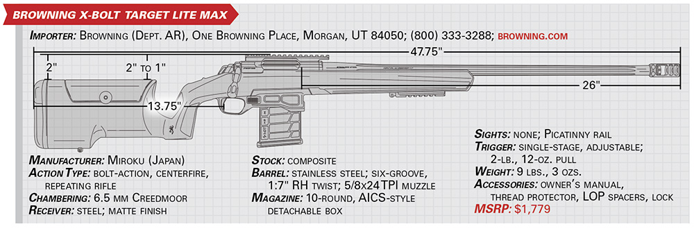 Browning X-Bolt Target Lite Max specs