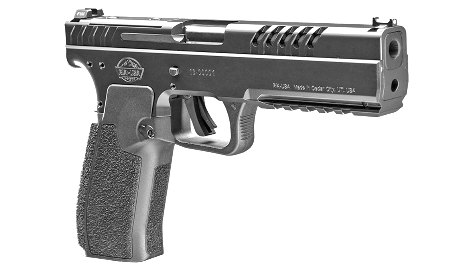 Angled left-side shot of the Rock Island Armory 5.0E pistol.