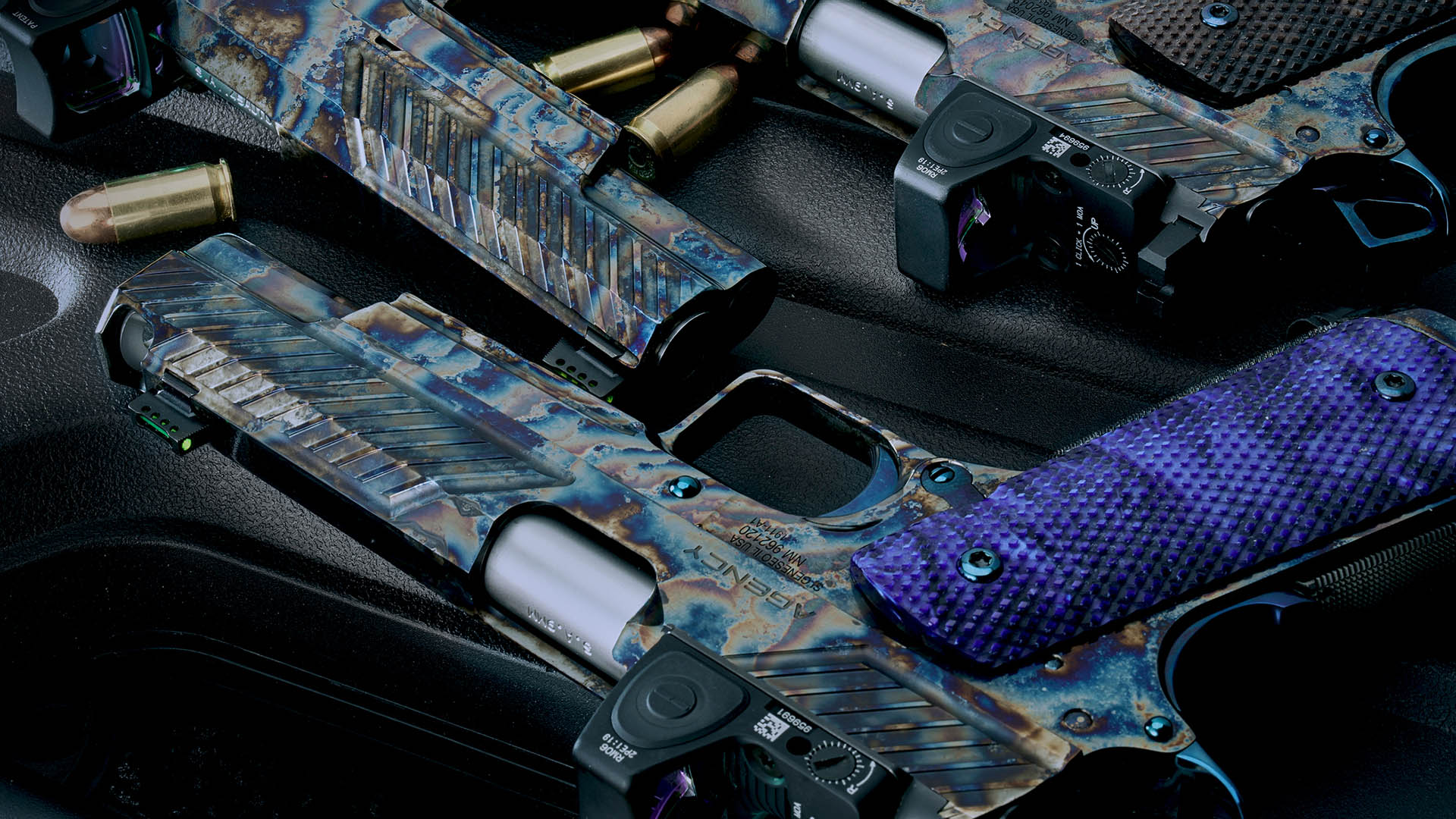 Bespoke 1911 pistols color-case-hardened finish custom