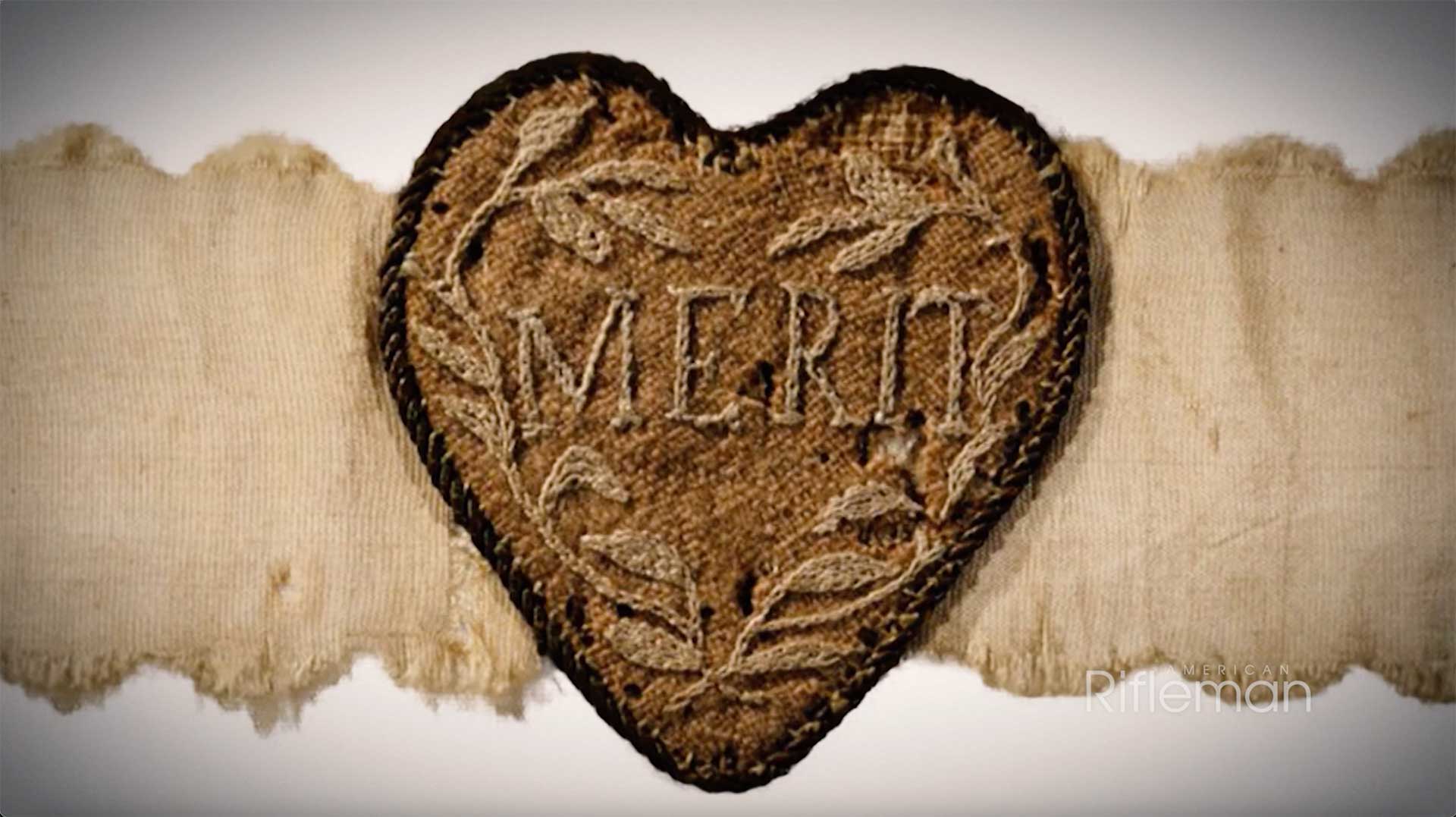 An early cloth merit badge from the American Revolution.