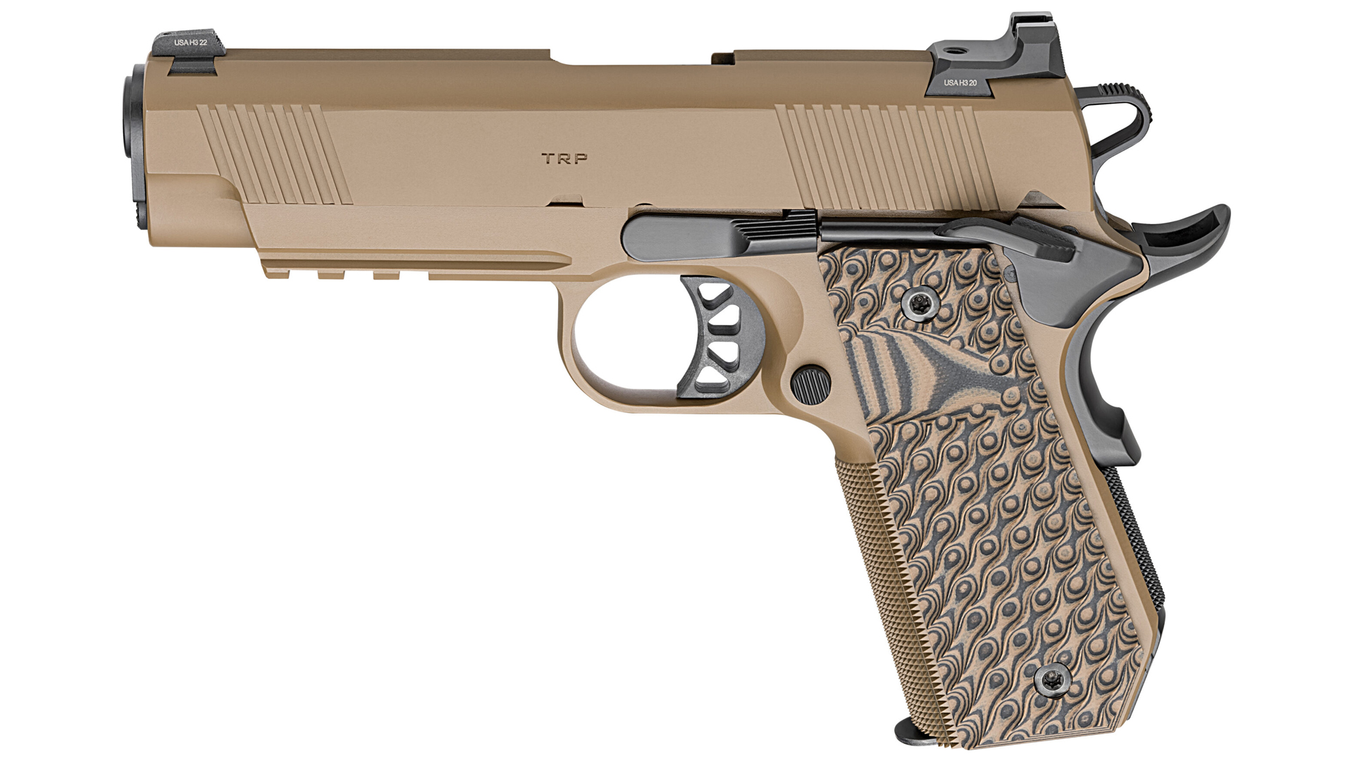 Gun Of The Week: Springfield Armory 1911 TRP 4.25" CC left side coyote brown cerakote gun pistol .45 acp