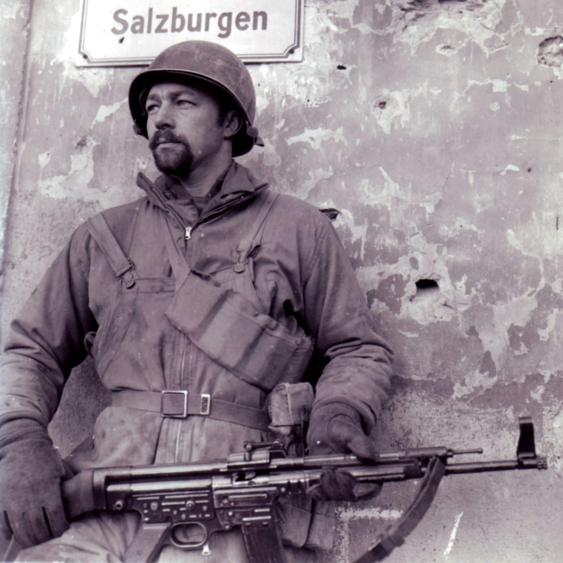 Some GIs took on the StG44 as their personal weapon—note the German magazine pouches hanging from this soldier’s belt. Chateau-Salin, France, November 13, 1944.