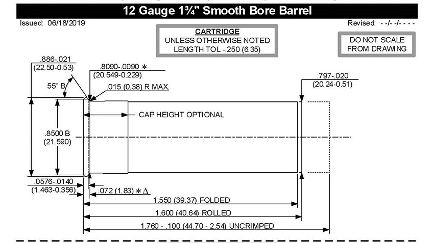 Shotgun Shell 12 Gauge Dimensions