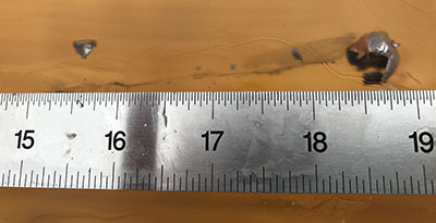 Ruller and 6.5 mm Creedmoor bullets showing amount of expansion.