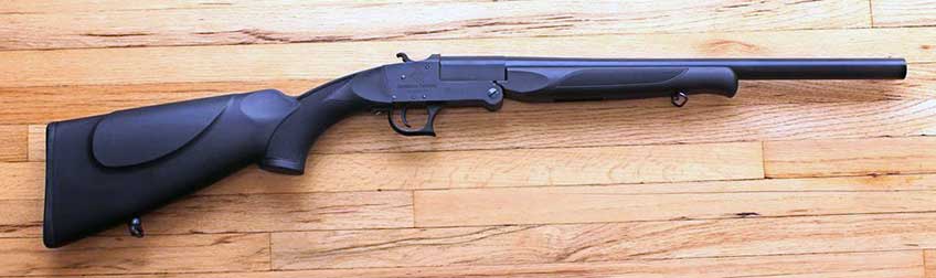 Nomad shotgun single-shot shotgun closed full length view right side