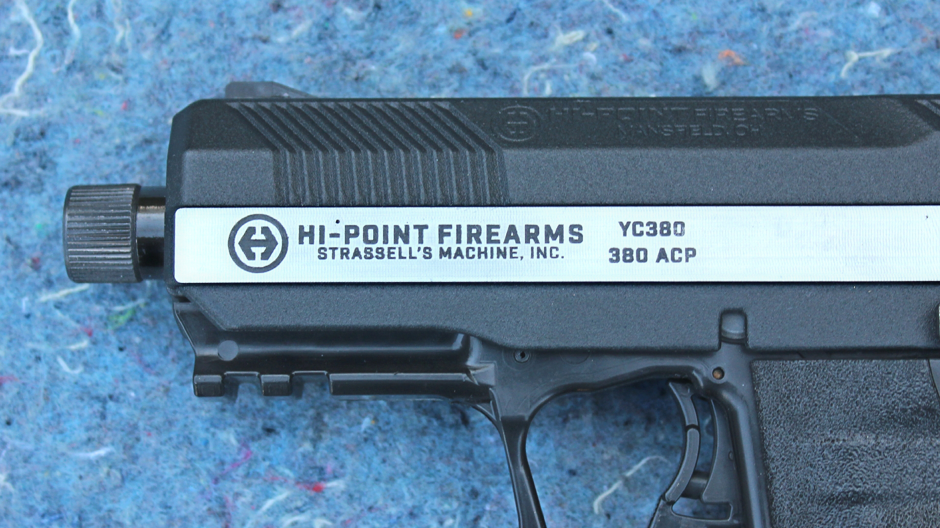 Hi-Point Firearms YC380 YEET CANNON left-side closeup stamp