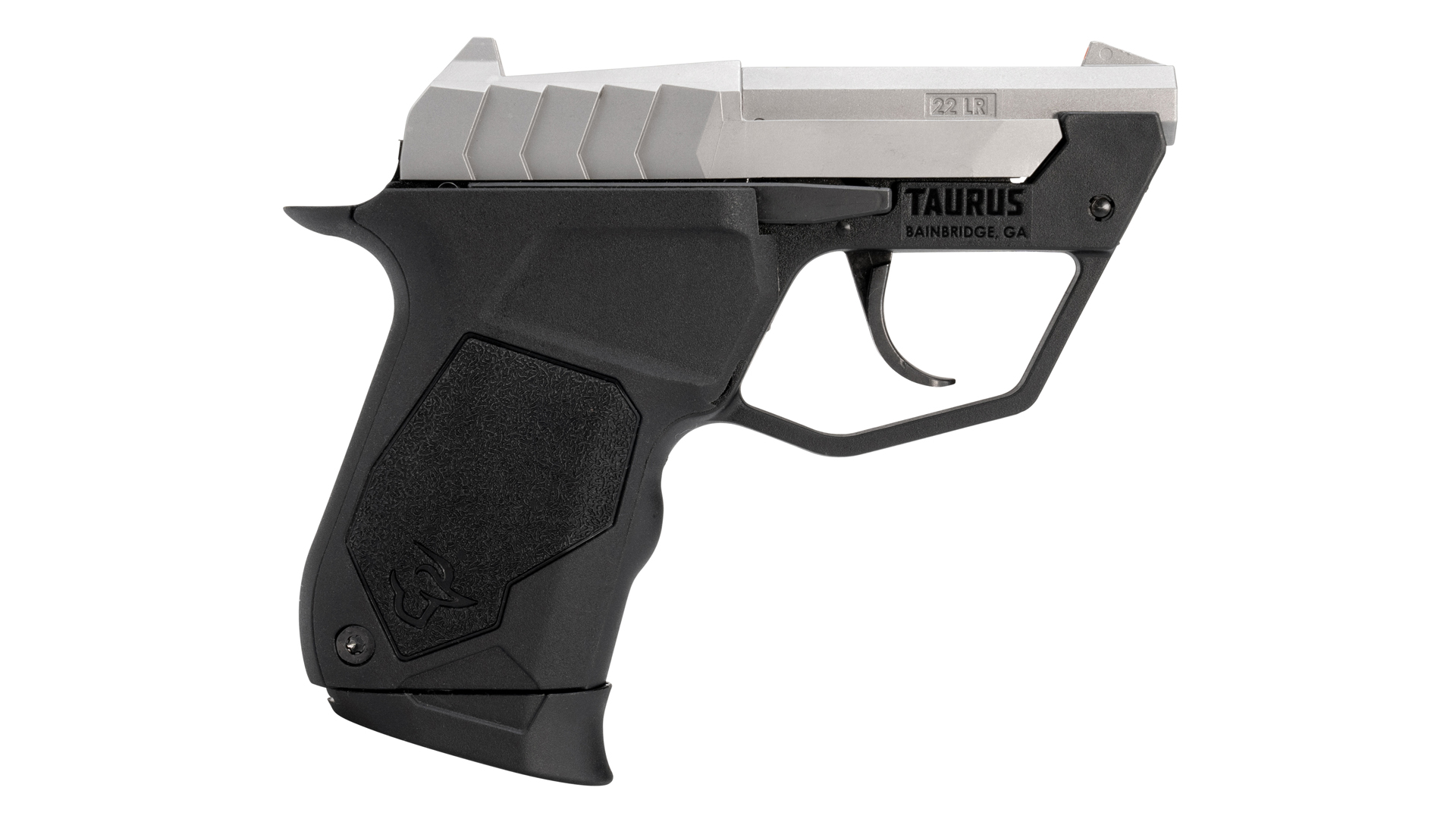 Right side of the Taurus 22TUC two-tone pistol.