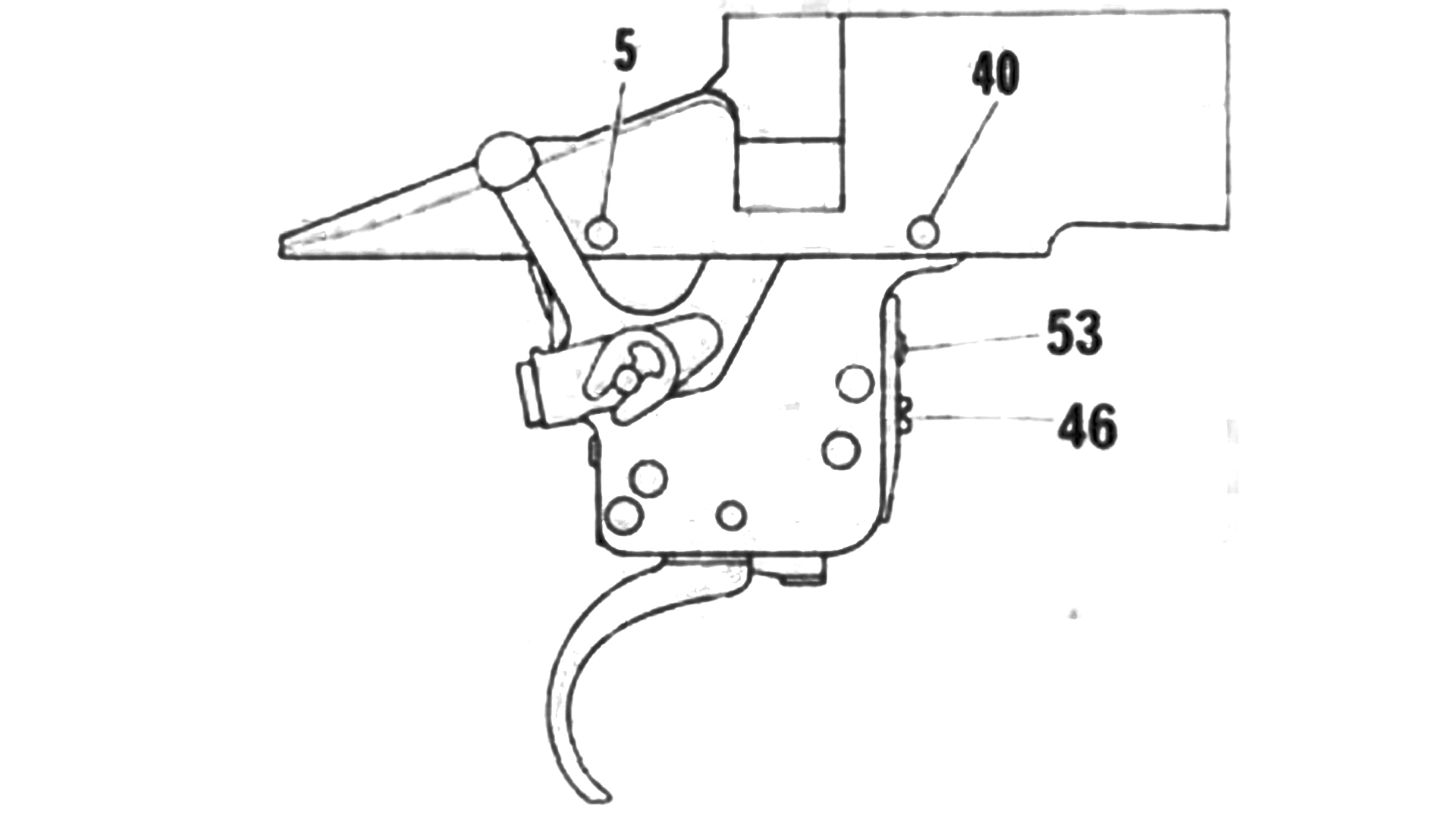 Remington 700 trigger diagram drawing parts numbers 5 40 46 53