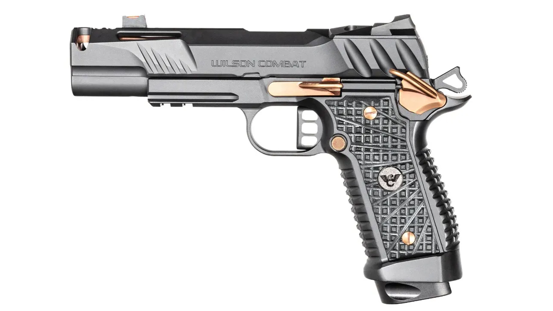 Left side of the Wilson Combat Division 77 Project 1 handgun.