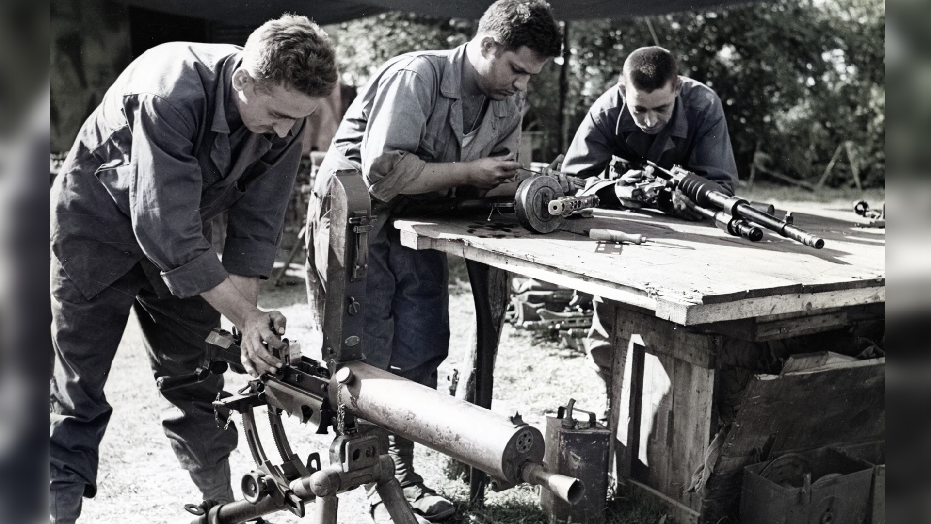 G.I.s with captured German arms