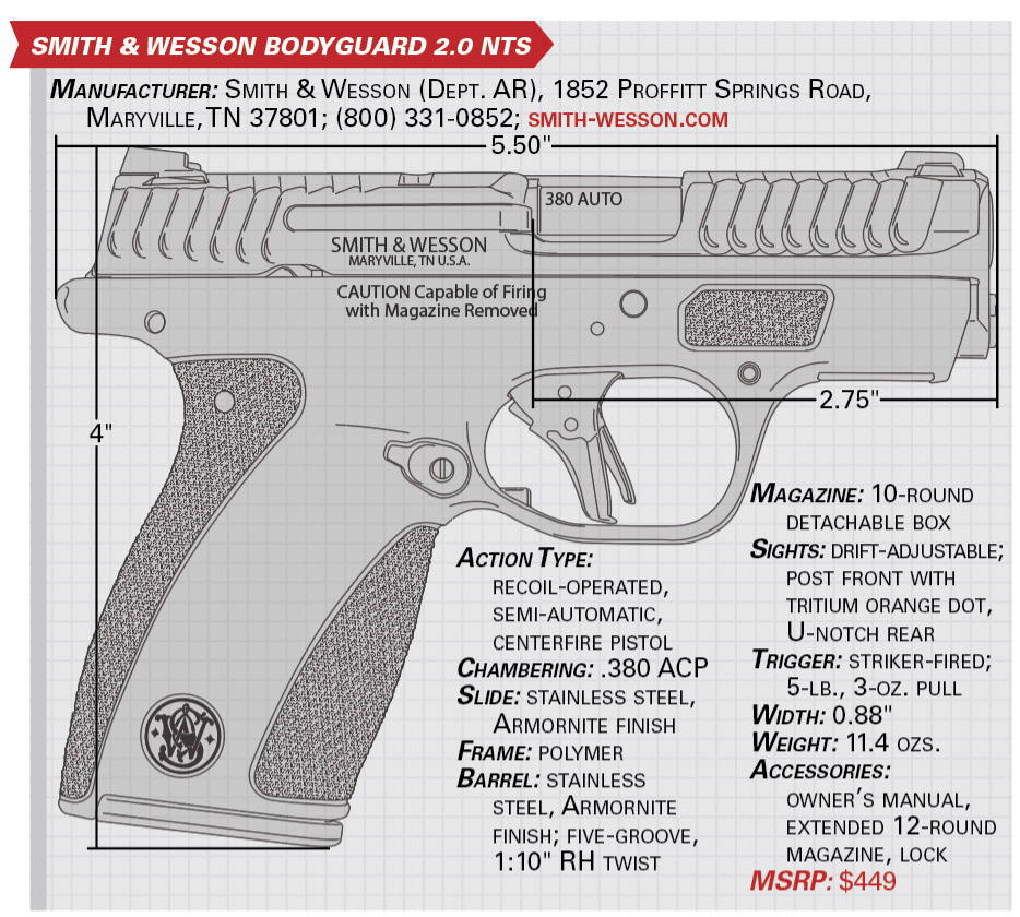 Smith & Wesson Bodyguard 2.0 NTS specs