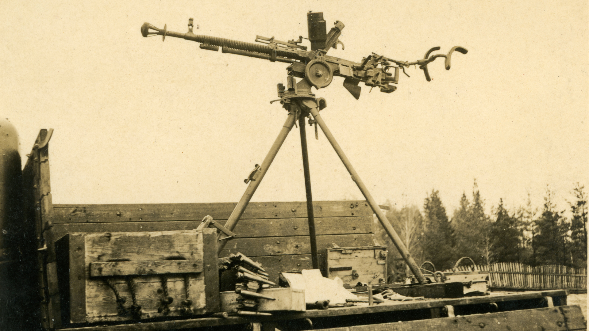 6)	The Germans used captured DShK MGs in the AA role.  This example was mounted in the bed of a light truck to provide mobile protection for armored columns.  Author’s collection