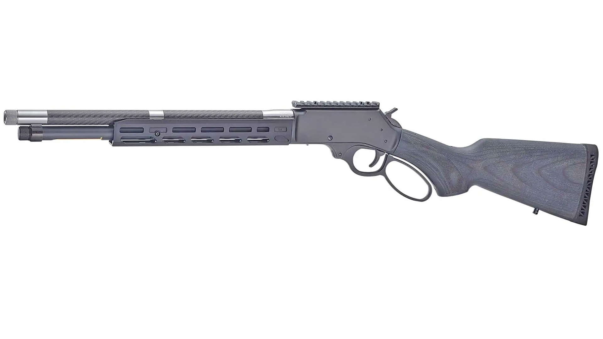 Left side of the Henry Repeating Arms HUSH lever-action rifle.