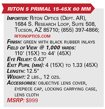 Riton 5 Primal 15-45X 60 mm specs