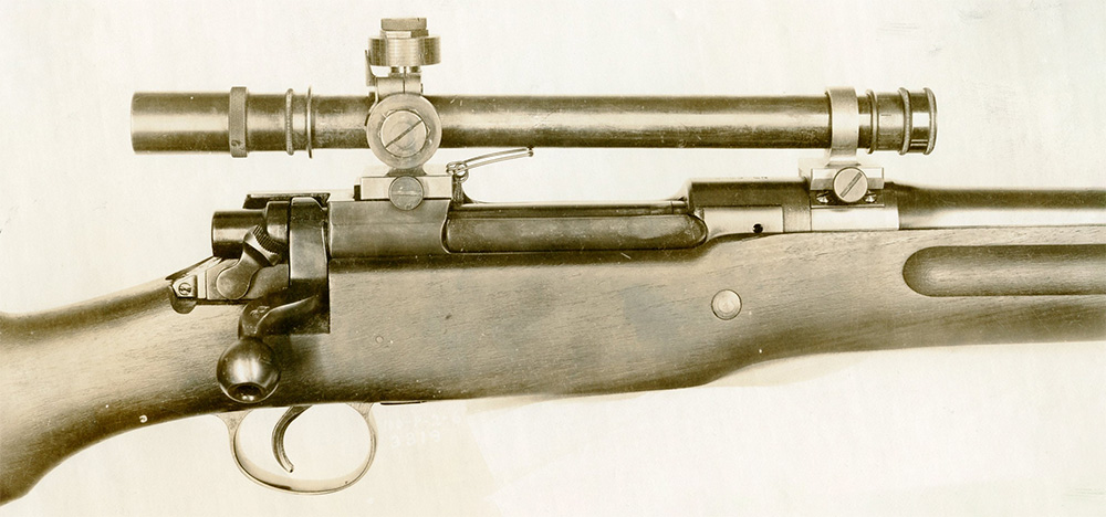 Model 1918 telescopic sight on a Model 1918 sniper rifle