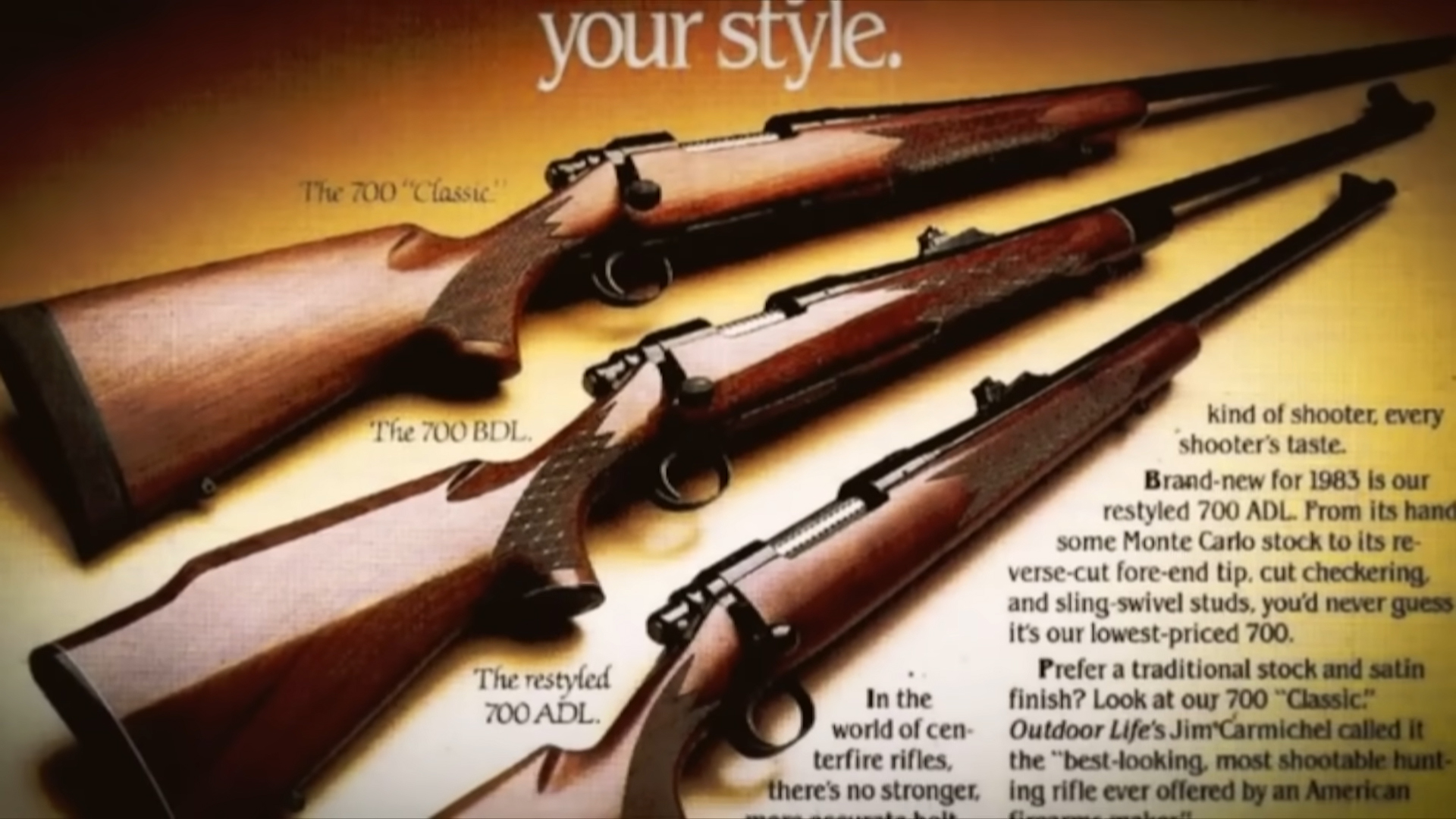 Remington Model 700 bolt-action rifles brochure ad