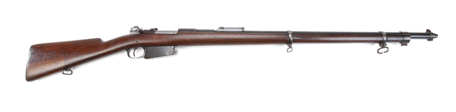 Right-side view of Mauser Model 1889 Beglian contract american made hopkins & allen